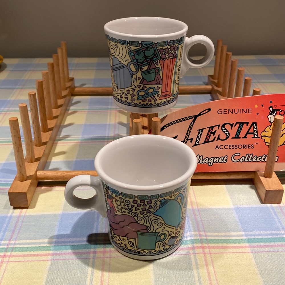 Pair of Betty Crocker Fiestaware Dancing lady mugs - Picture 2 of 7